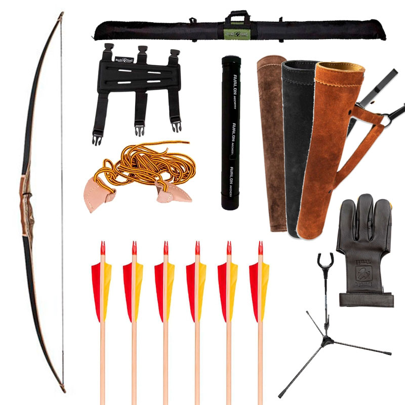 Kit De Arco Completo Longbow Black Hawk 68 RH MoitoArchery